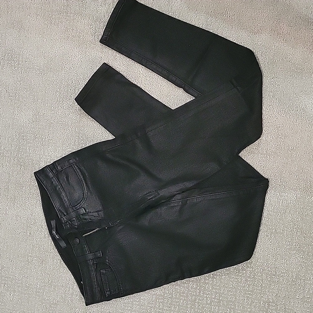 Joe's black coated skinny jeans